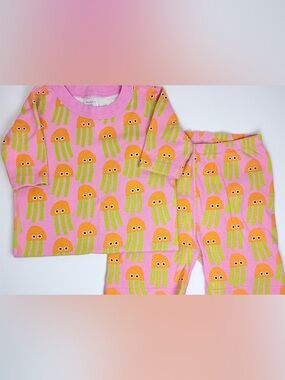 Hanna Andersson Pink Pajama Set with Orange and Lime Jellyfish